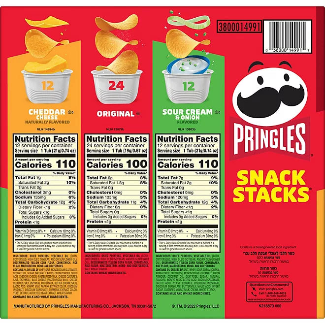 Pringles Potato Crisps Chips, Variety Pack, Snacks Stacks (33.8 oz. box, 48 ct.)