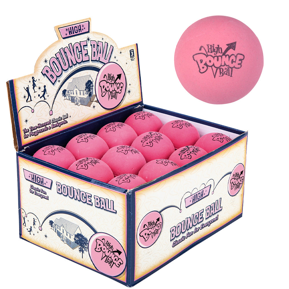 Rubber Pink High Bounce Ball -2.5" (12PC)