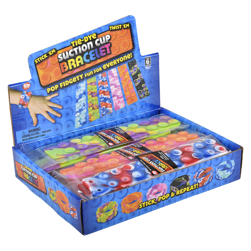 Suction Sticky Strips Silicone Bracelet - Tiedye (Case Pack Quantity: 24) $1.25 per piece