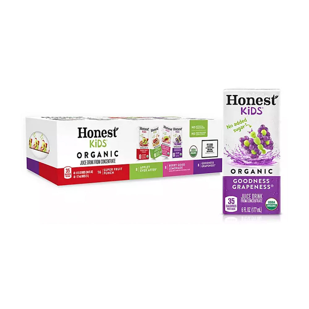 Honest Kids Organic Fruit Juice Drink Boxes Variety Pack 6 fl. oz. - (40PC)
