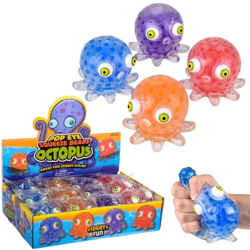Pop Eye Squeeze Beads Octopus 3.5" - (Case Pack Quantity: 12) $2.50 per piece