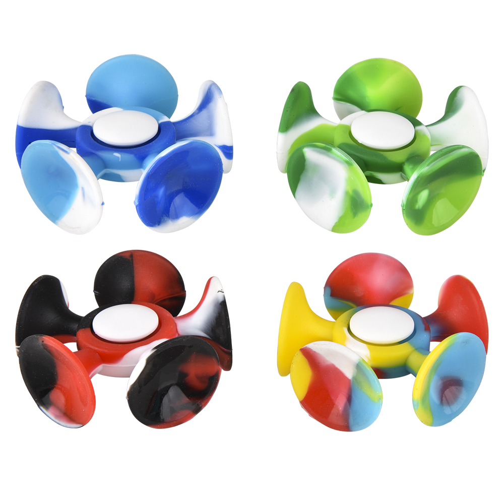 Suction Cup Fidget Spinner 3" - (Case Pack Quantity: 12) $2.50 per piece