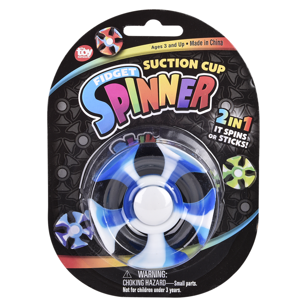 Suction Cup Fidget Spinner 3" - (Case Pack Quantity: 12) $2.50 per piece