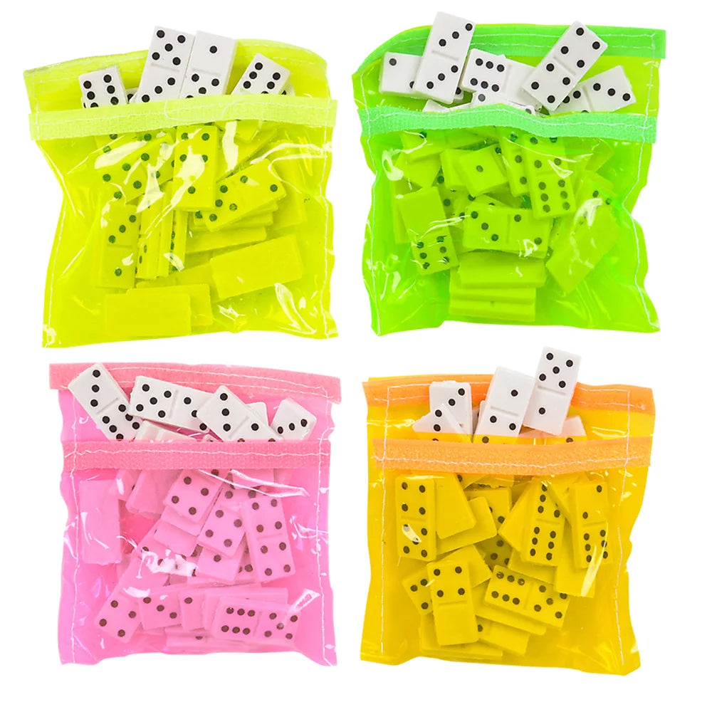 Mini Dominoes With Neon Pouch - 1.12" (Case Pack Quantity: 12) $1.50 per piece