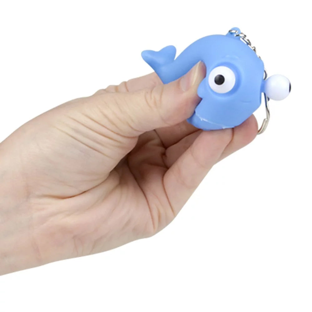 Squeeze Animal Popping Eye Keychain 2" (12 PC)