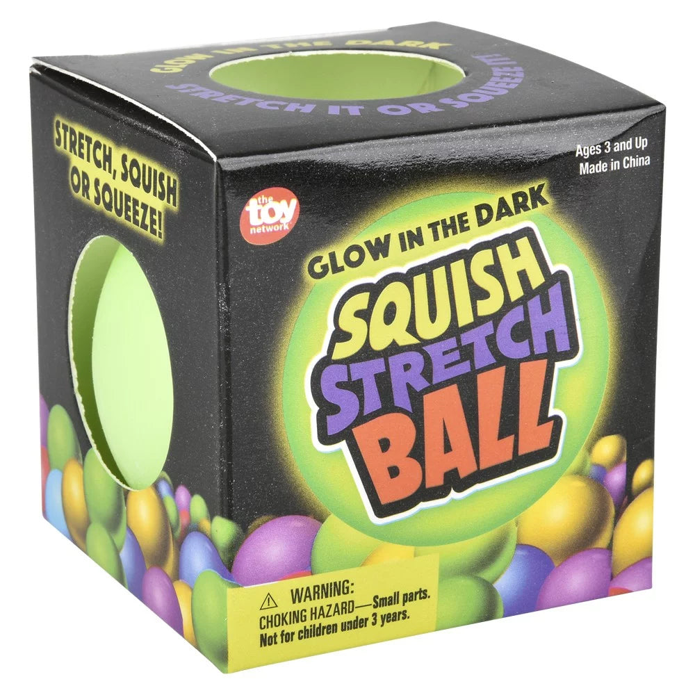 Squish And Stretch Glow In The Dark Gummi Ball 2.5" - (12PC)