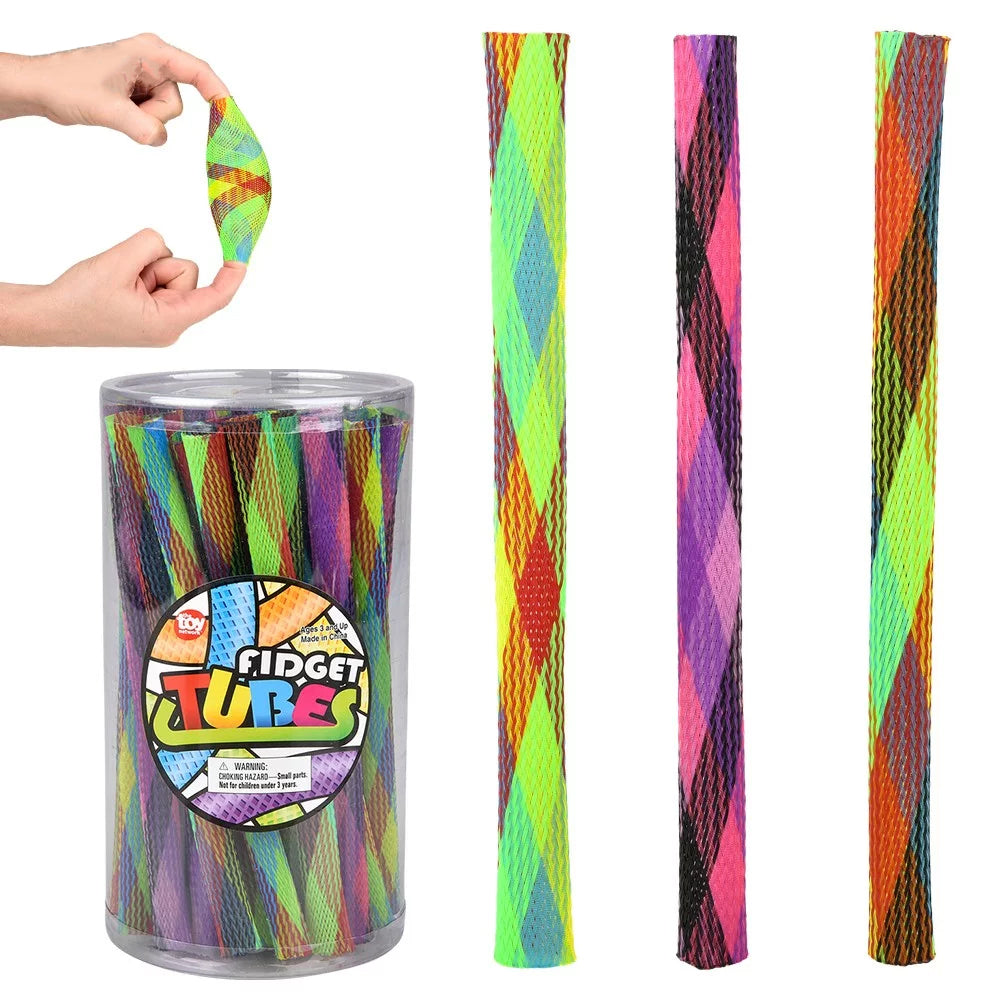 Rainbow Fidget Tubes 7" (36 PC)