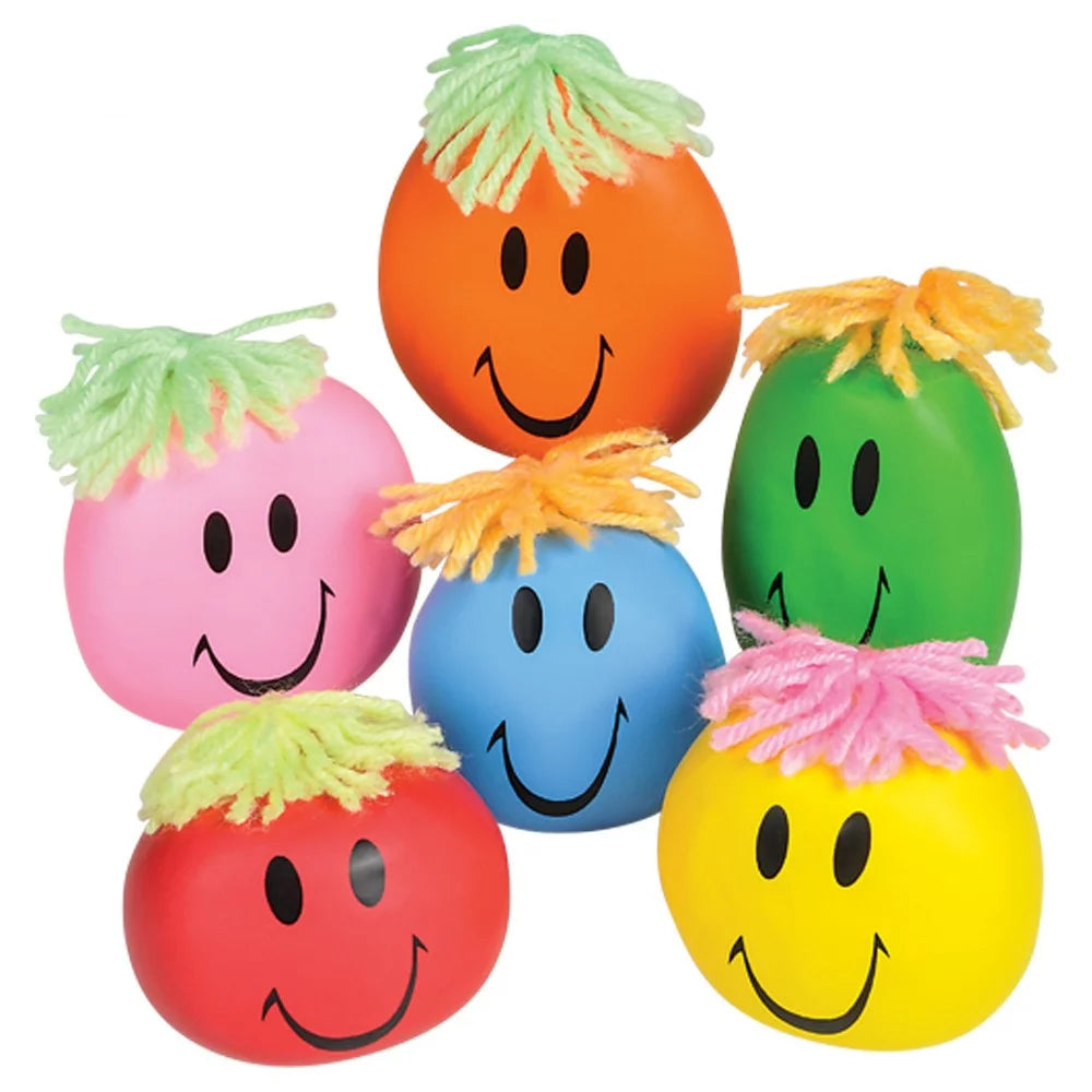 Smiley Stretch Ball 3" - (12PC)