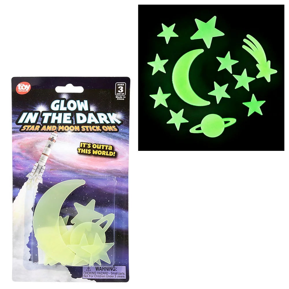 Glow In Dark Star And Moon Stick Ons - (Case Pack Quantity: 12) $2.16 per piece