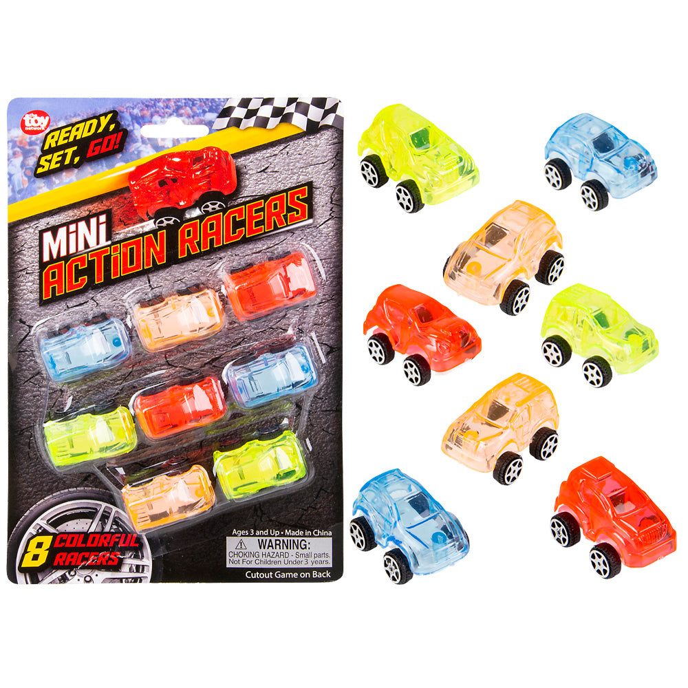 Mini Transparent Action Cars 8 Pack - (12PC)