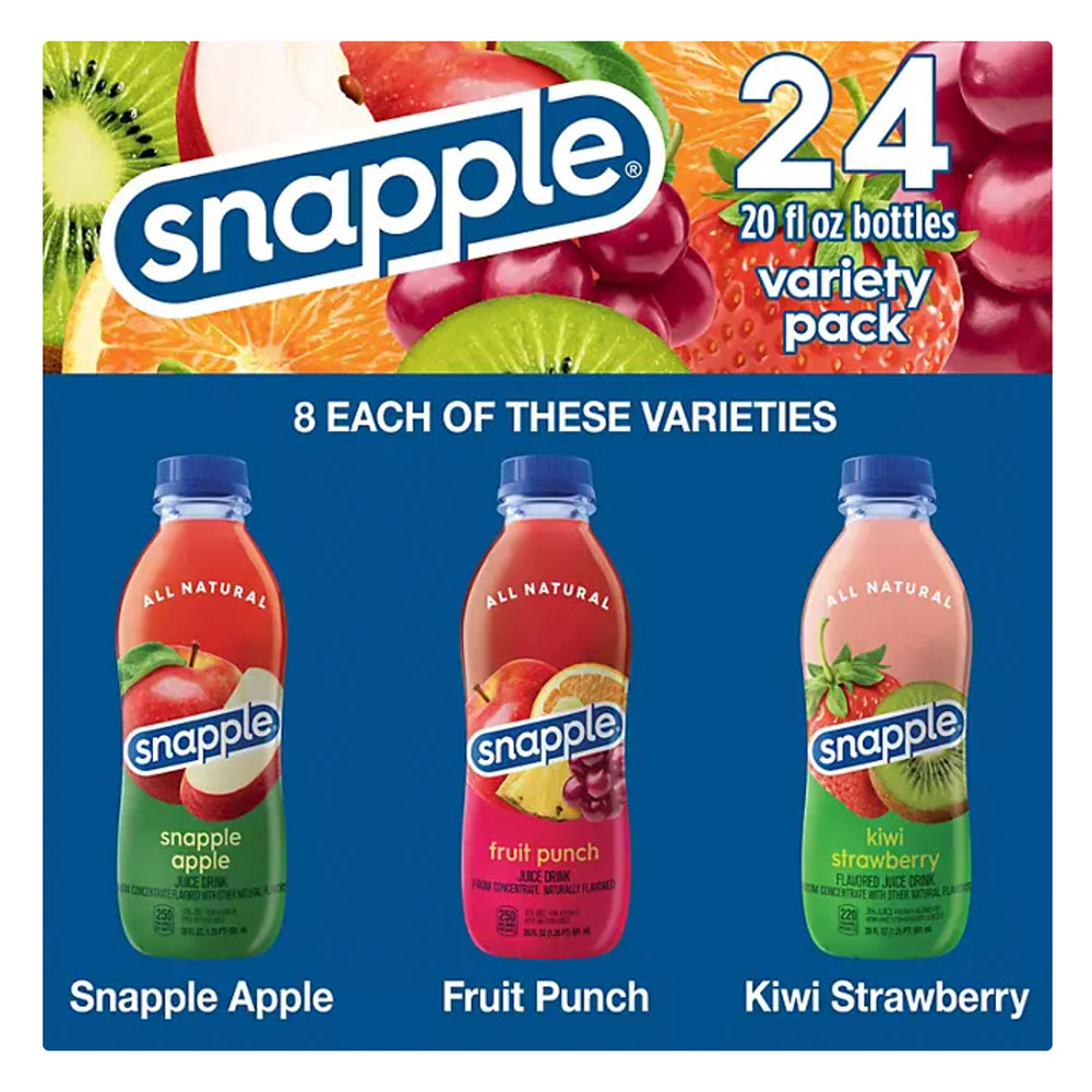 Snapple Juice Drink Variety Pack, 20 fl. oz. bottles - (24PC)