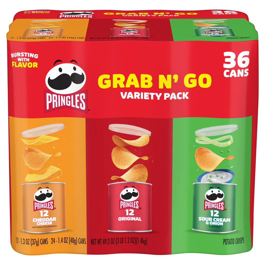 Pringles Potato Crisps, Grab N’ Go Variety Pack Chips, 36 pk.