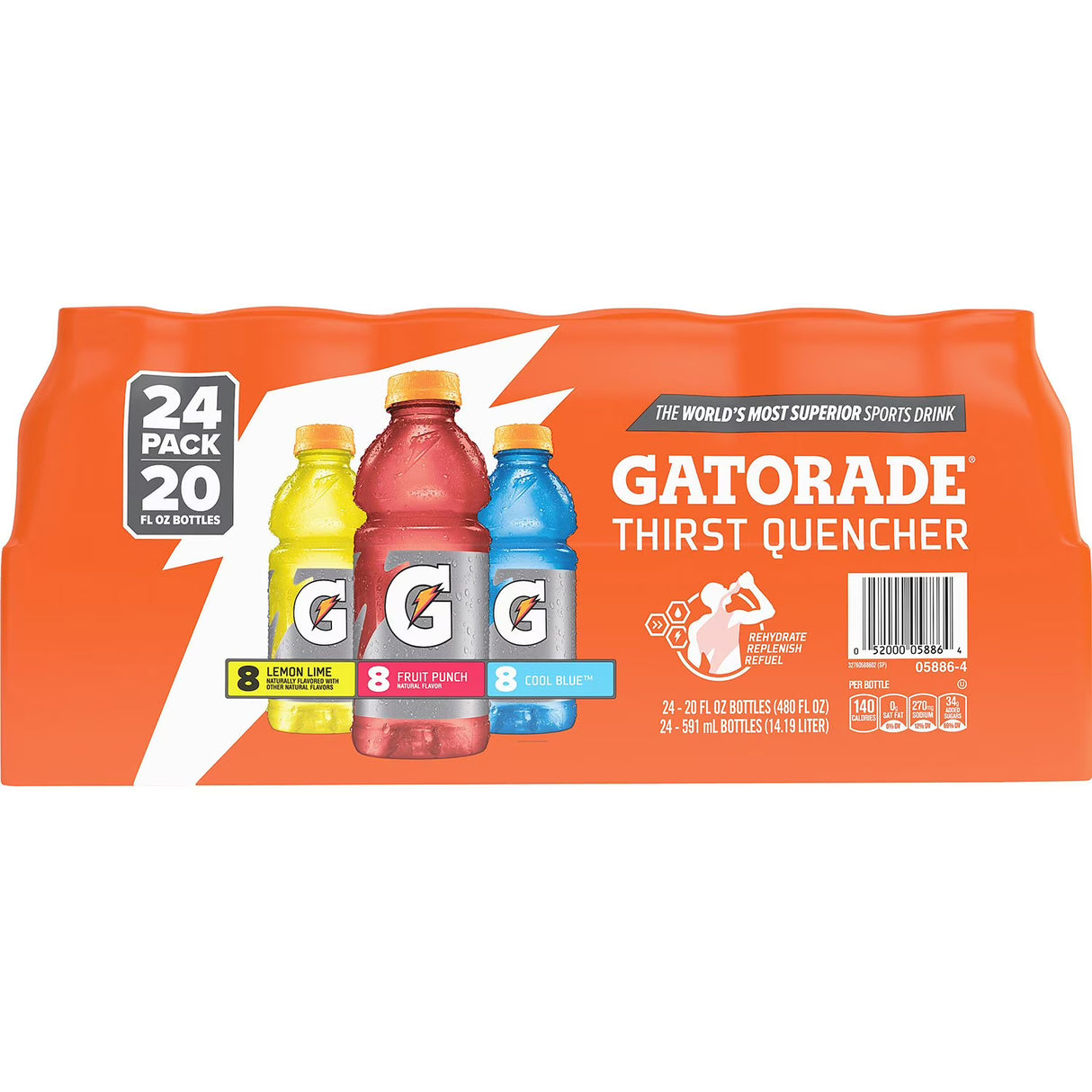 Gatorade Sports Drinks Variety Pack, 20 fl. oz., 24 pk.