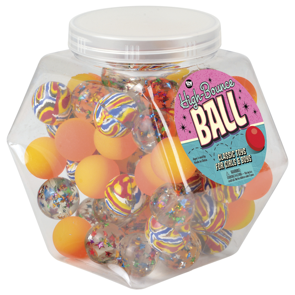 Hi Bounce Ball Assortment 1.5" 60 Pieces/Canister