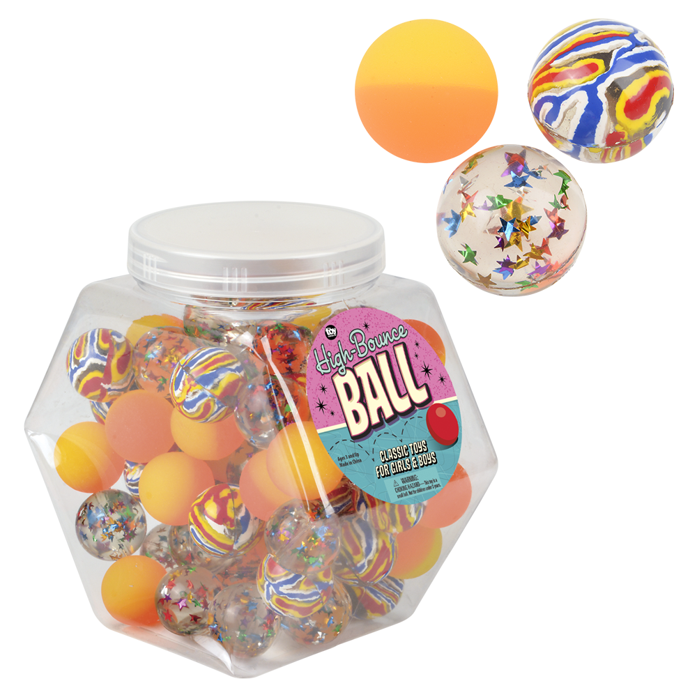 Hi Bounce Ball Assortment 1.5" 60 Pieces/Canister