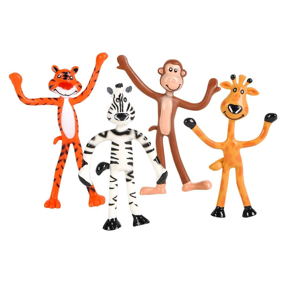 Bendable Zoo Animals -4" (12PC)