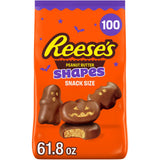 REESE'S Halloween Snack Size Milk Chocolate Peanut Butter Shapes Candy, 100 pcs.