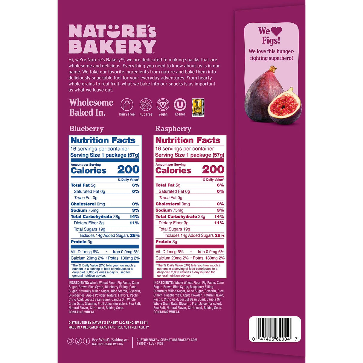 Nature's Bakery Fig Bars, Variety Pack, 2 oz., 32 ct.