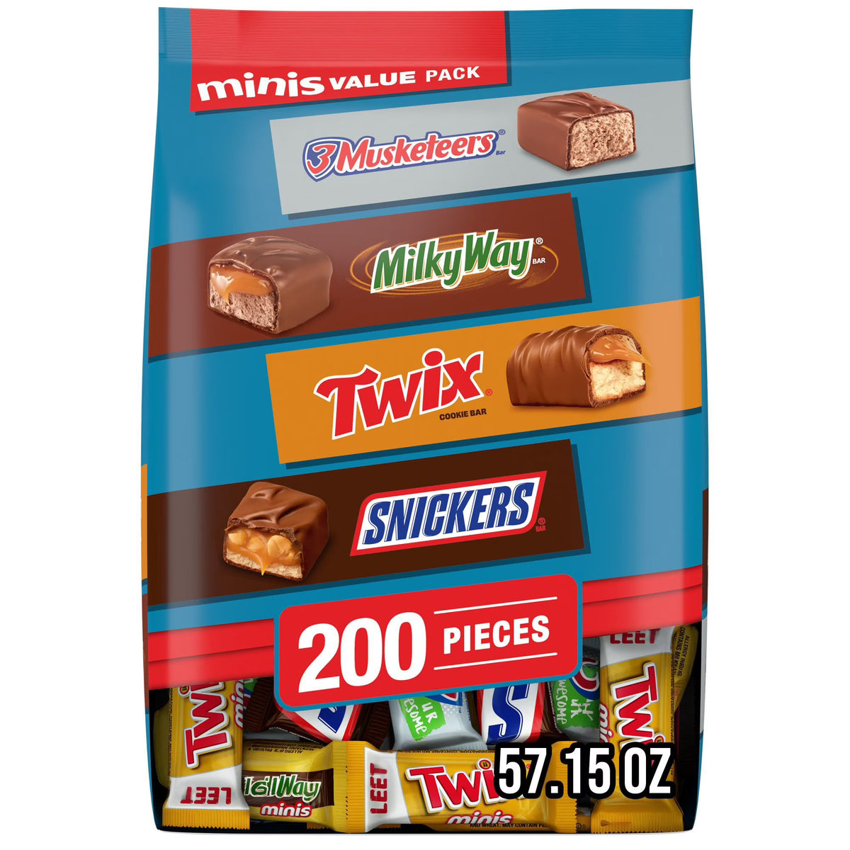 Mars Minis Chocolate Candy Bars, Variety Pack, 200 pcs.