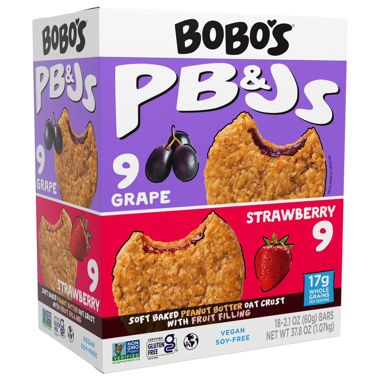 Bobo's PB&J Oat Snacks, Variety Pack, 18 pk.